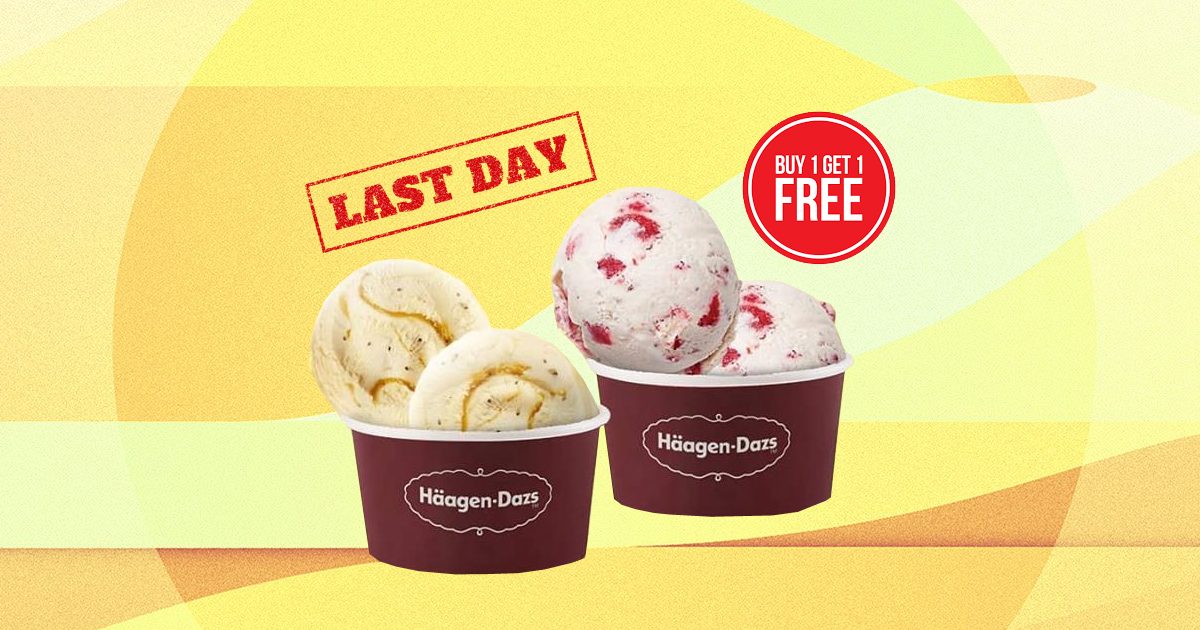 Last day for  Häagen-Dazs 1-For-1 double scoop promotion