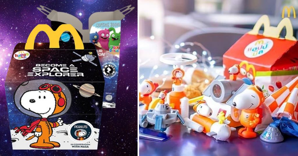 McDonalds Happy Meal giving away collectible Snoopy X NASA toys with