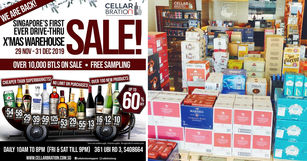 Ubi Warehouse offers more than half price on alcohol from 29 Nov to 31 Dec 2019