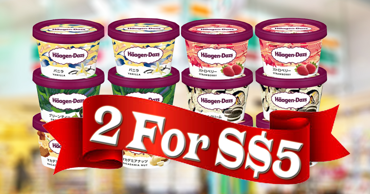 7-Eleven offering Häagen-Dazs mini cups at 2 for S$5