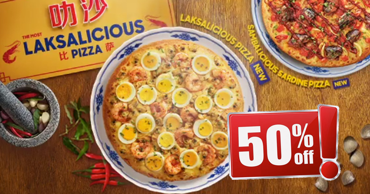 Circuit Breaker Promotion: Pizza Hut Singapore launches Laksalicious Pizza, offering 50% discount for takeaway