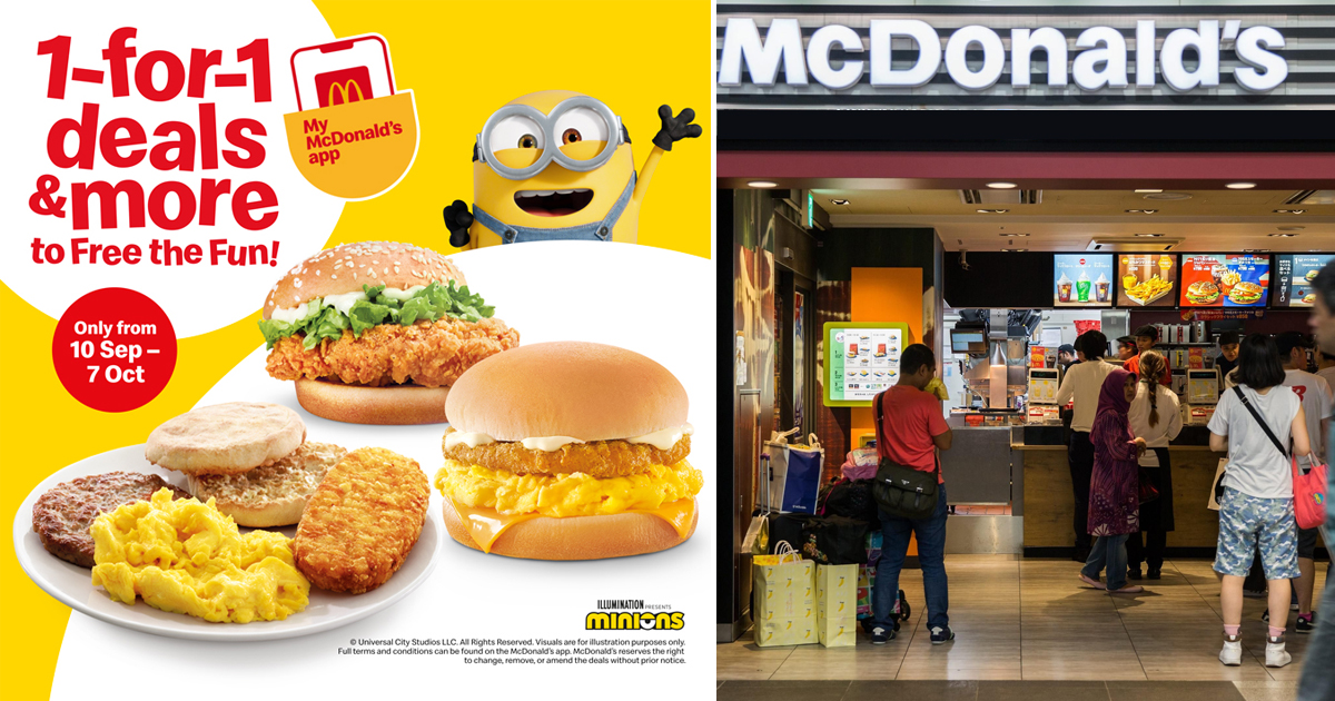 McDonald’s Singapore Offers 1-For-1 deals from now till 7 Oct 2020