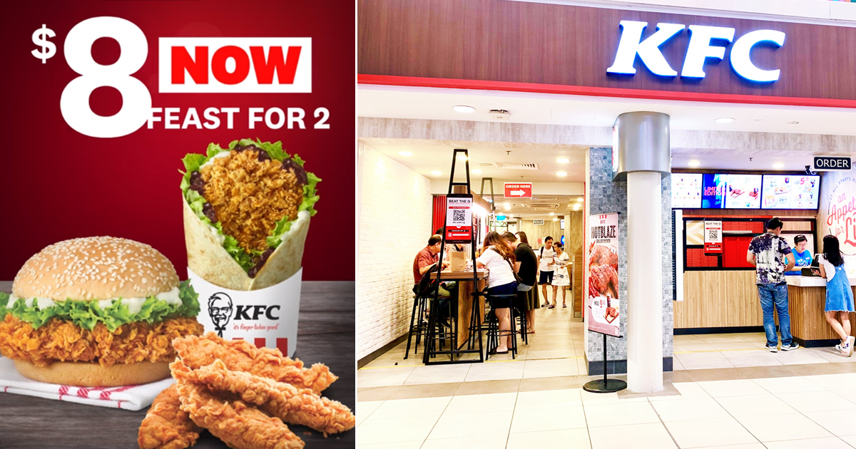 KFC Bundle Deal: S$8 for Zinger, BBQ Pockett & 4 pieces Hot & Crispy Tenders, Usual Price S$15.95