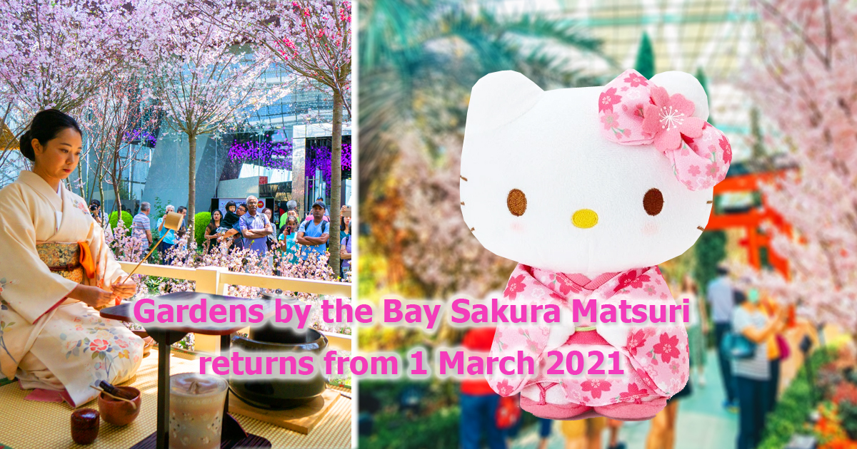 Gardens by the Bay brings back its annual Sakura Matsuri event with Hello Kitty from 1 March 2021