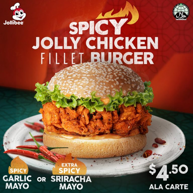 Jollibee Singapore Launches Spicy Jolly Chicken Fillet Burger That Can