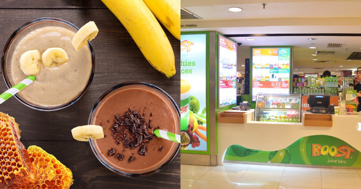 Suntec City Boost Juice Bar Offers buy one drink and get the second for S$1 promotion