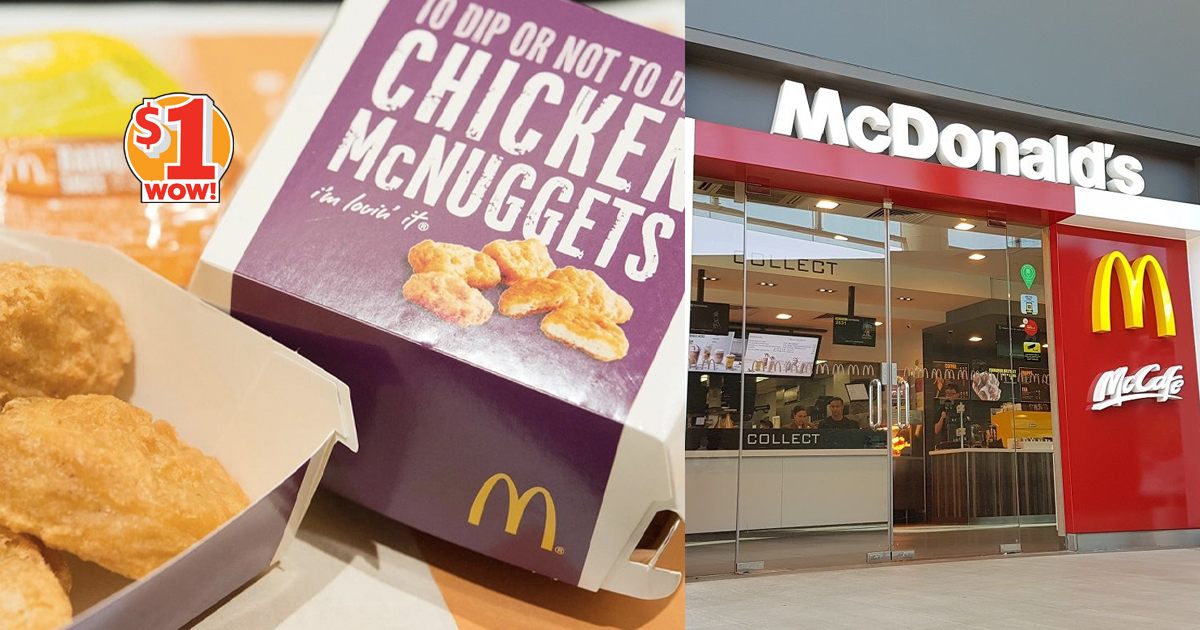 McDonalds Singapore offers 6pcs Chicken McNuggets at S$1 and more, until 15 June 2021