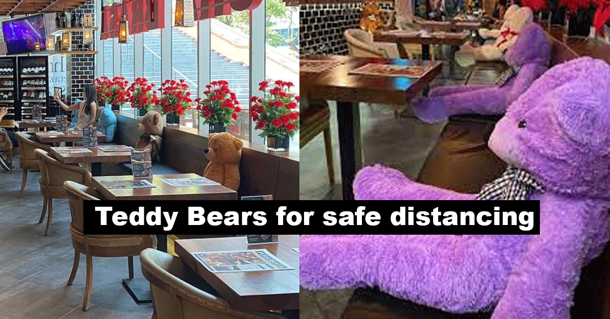 This Spanish restaurant uses cute teddy bears for safe distancing purposes