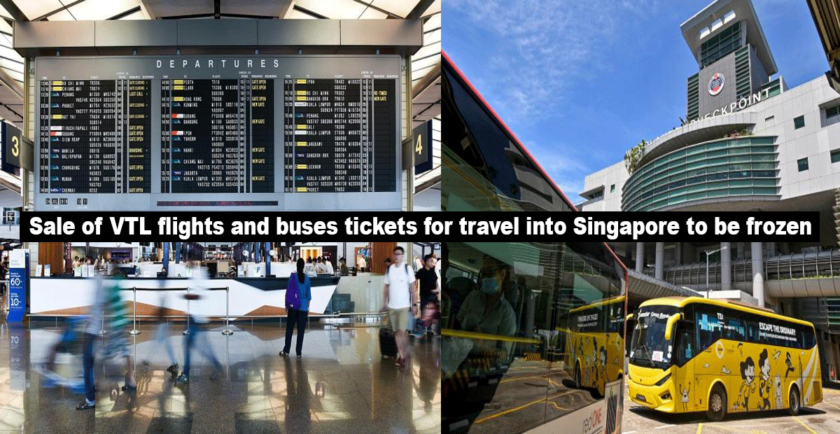 Sale of VTL flights and buses tickets for travel into Singapore to be frozen from 23 December 2021 to 20 January 2022