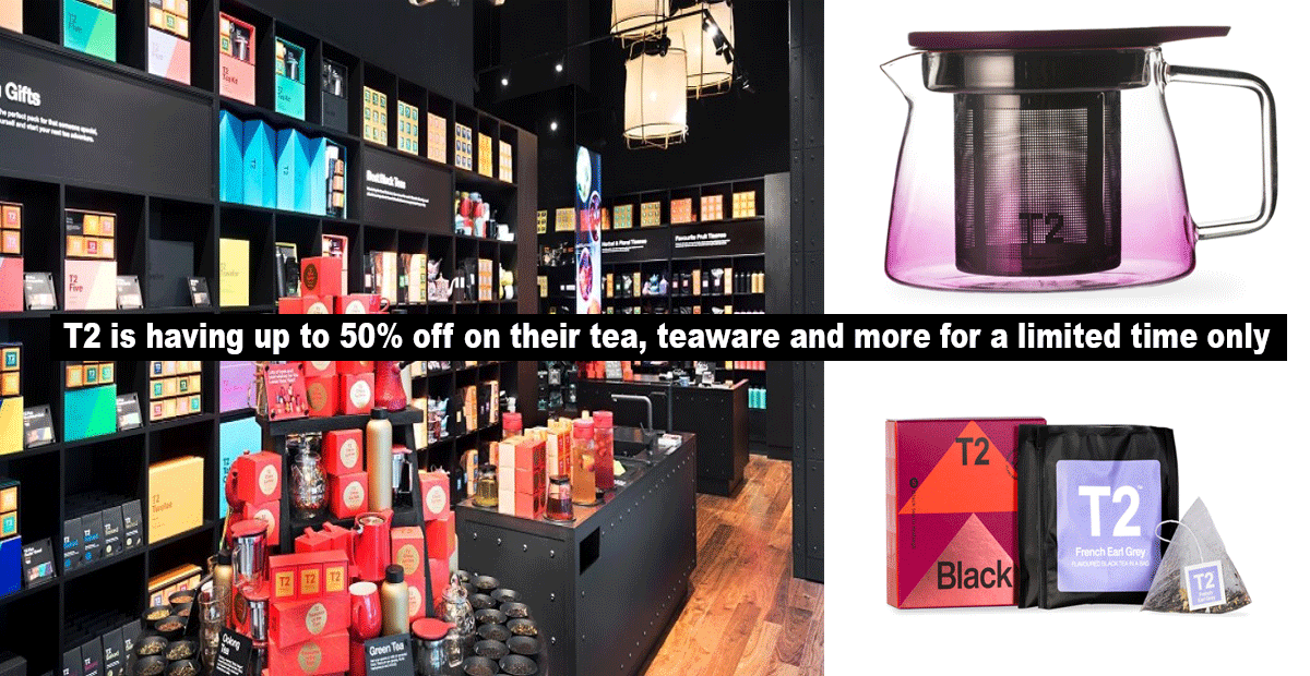 Enjoy up to 50% off selected at T2 sales, including tea leaves and other drinkware for a limited time