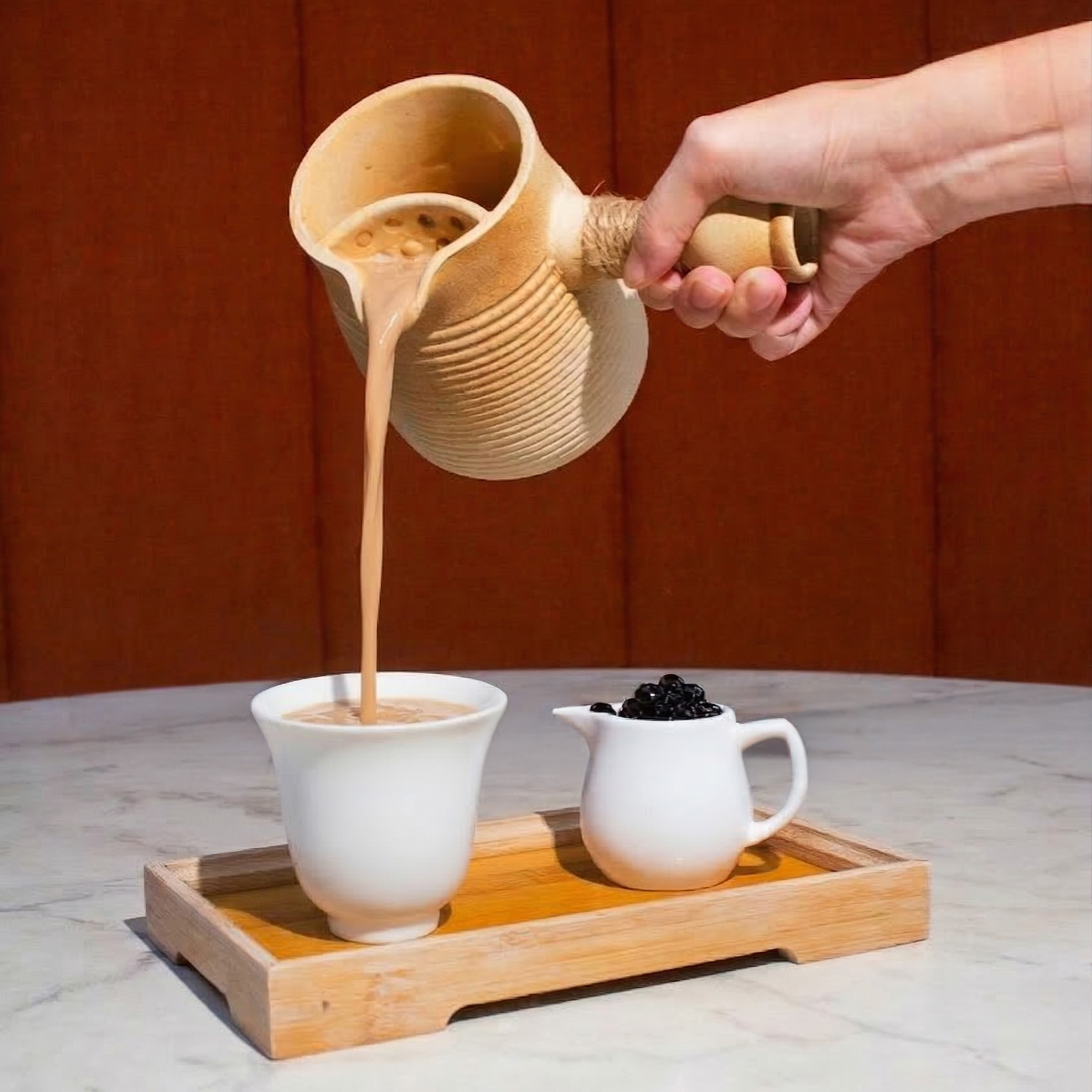 Typhoon Cafe pot boiled milk tea