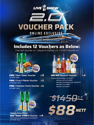 Happy Hour drinks and voucher package at HaveFun Live Show 2.0