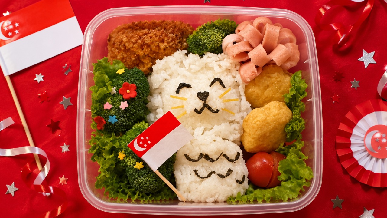 An adorable Merlion-themed bento for the National Museum workshop