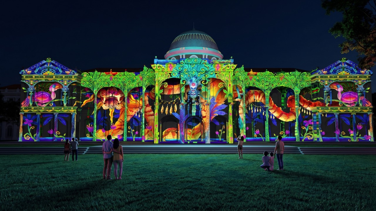 Tales of Earth and Sea projection at the National Museum of Singapore
