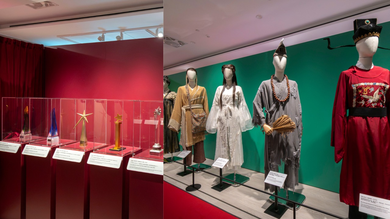 Original costumes displayed at the Singapore TV exhibition