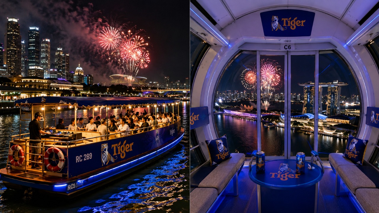 Tiger Beer bumboat and Singapore Flyer National Day experiences