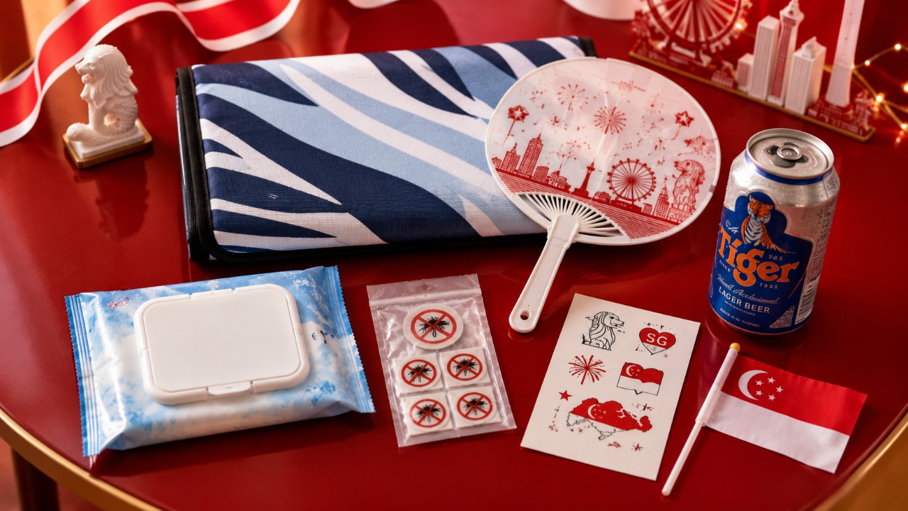 Illustration of the Tiger Beer National Day Fun Pack items