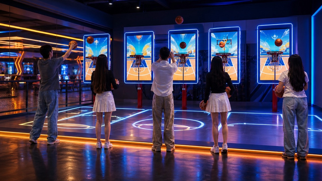 Five-Screen Basketball at PLAYON next-generation arcade